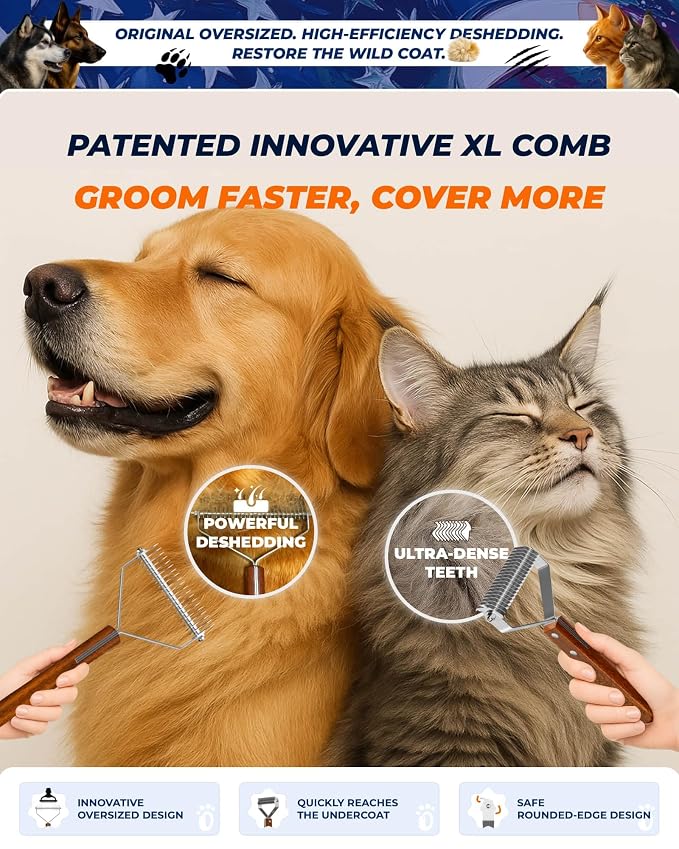 Dog Brush for Shedding 20 Blade Dematting Tool Pet Brush, Undercoat Rake for - Image 5