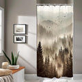 Riyidecor Foggy Mountain Small Stall Shower Curtain 36Wx72H Inch Nature Scenery by Riyidecor