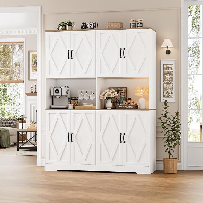 HOSTACK 71" Tall Pantry Cabinet, Large Kitchen Hutch - Image 4
