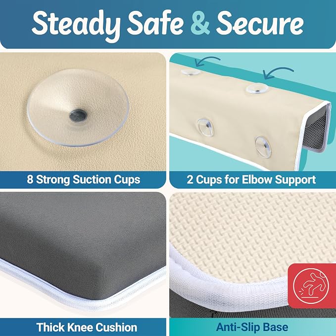 Simply Parents Comfortable Baby Bath Kneeler and Elbow Rest Pad Set - Image 5