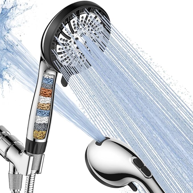 Filtered Shower Head with Handheld, High Pressure 8 Spray Showerhead with by Sipaote