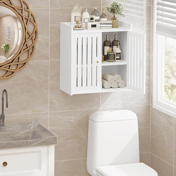 3-Tier Wall Bathroom Storage Cabinet, Medicine Cabinet Organizer - Image 2
