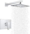 KENES Modern Polished Chrome 10-Inch Shower Head and Handle Set, Square Shower by KENESBathroomKitchen