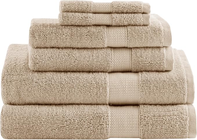 Comfort Spaces Turkish Bathroom Towel Set 6 Piece Luxury Bath Towel Set 2 Hand by ComfortSpaces