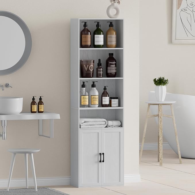 Tall Bathroom Storage Cabinet, Bathroom Floor Cabinet - Image 3
