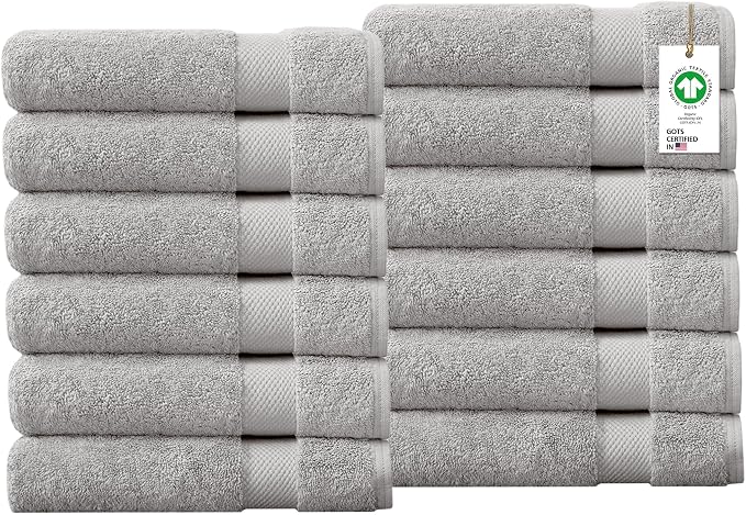 Delara 100% Organic Cotton Towels 650 GSM Plush Feather Touch Quick Dry Wash by Delara