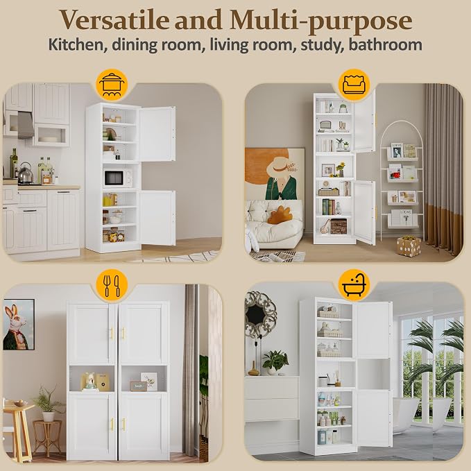66.93" Tall Bathroom Storage Cabinet, Metal Storage Cabinet - Image 7