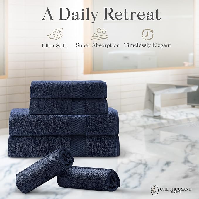 Premium Staple Cotton Bathroom Towel Set - Image 5