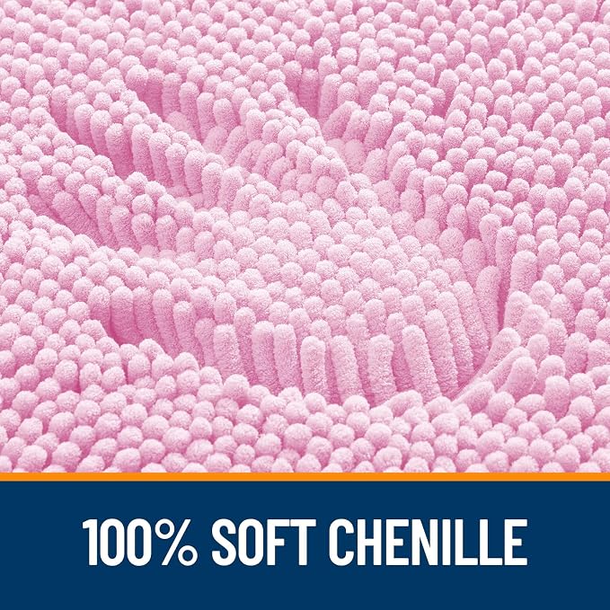 OLANLY Bathroom Rugs 70x24, Extra Soft Absorbent Chenille Bath Rugs, Rubber - Image 3