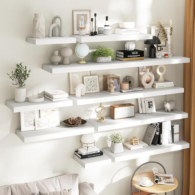 55 Inch Long Floating Shelves for Wall Set of 2, Easy Install Engineered Wood - Image 3