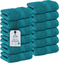 DAN RIVER 12-Pack Premium 100% Cotton Teal Face Towels – Reusable Face Towel Set by DanRiver