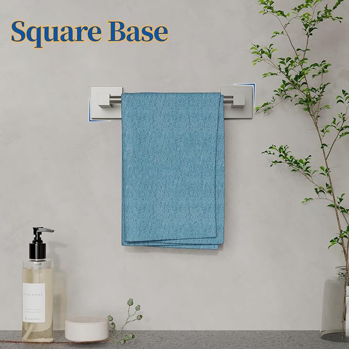 RUACQ Hand Towel Holder, 9-inch Hand Towel Bar, Square Base Towel Ring - Image 3