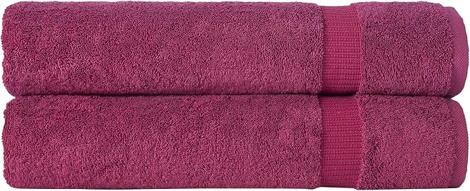 SALBAKOS 100% Turkish Cotton Extra Large Bath Sheet Set of 2 35x70 inch | by SALBAKOS