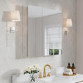 WELLFOR 32" x 30" Rectangle Medicine Cabinet Mirror, Surface Mount or Recessed by WELLFOR