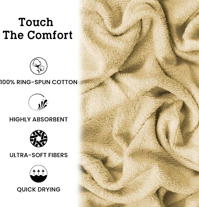 Casa Lino 100% Cotton Bath Towels Set of 4 - Image 5