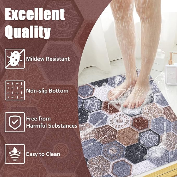 Shower Mat Non-Slip, 24x24 Inch Soft Comfort Bath Mat - Image 8