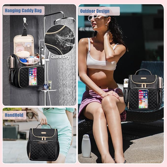 Large Toiletry Bag for Women Men, Portable Shower Caddy For College Dorms - Image 7