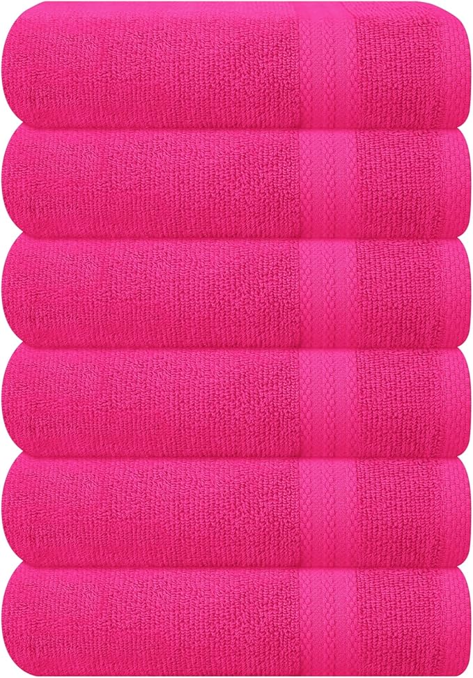 GLAMBURG Ultra Soft 6-Piece Hand Towel Set 16x28-100% Ringspun Cotton by GLAMBURG