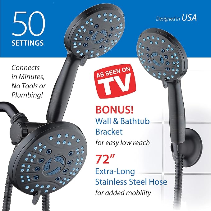 Hotel Spa AquaCare for California As-Seen-On-TV High Pressure Handheld Rain - Image 6