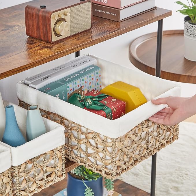 Vagusicc Wicker Basket, Large Wicker Storage Basket Bins - Image 3