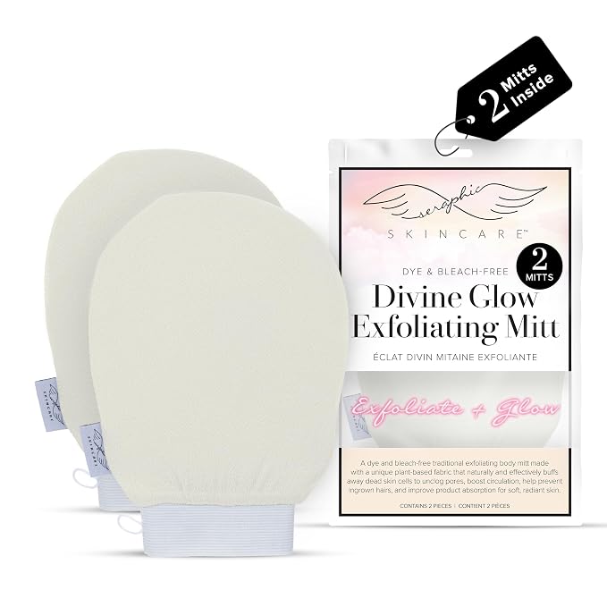Seraphic Skincare Divine Glow Exfoliating Mitt – 100% Vegan Viscose Traditional by SeraphicSkincare