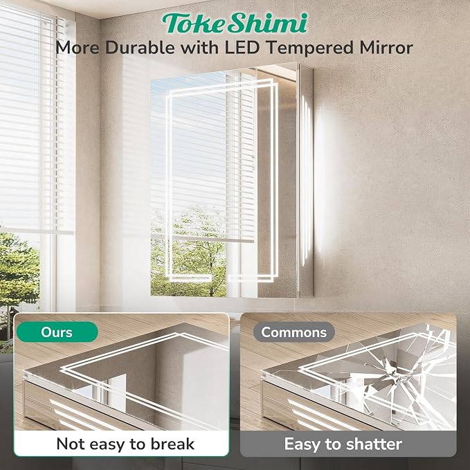 TokeShimi 24 x 32 Bathroom Mirror Medicine Cabinet - Image 6