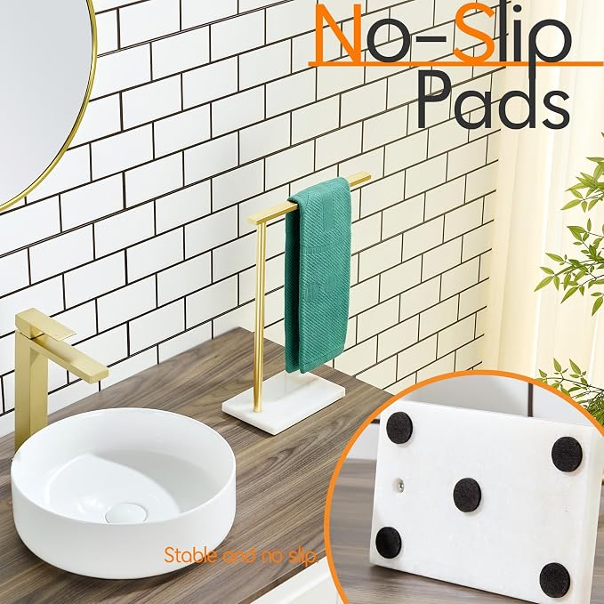 Hand Towel Bar for Bathroom Vanity Countertop 1-Tier Towel Holder Free Stand - Image 9