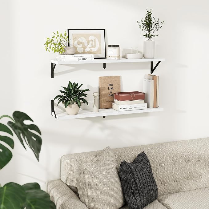 Dreamland White Floating Shelf 36 inch, 36W x 8D Wall Mounted Shelves Set of 2 - Image 8