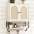 RUSTOWN Rattan Bathroom Wall Cabinet, Boho Over The Toilet Storage Cabinet by RUSTOWN