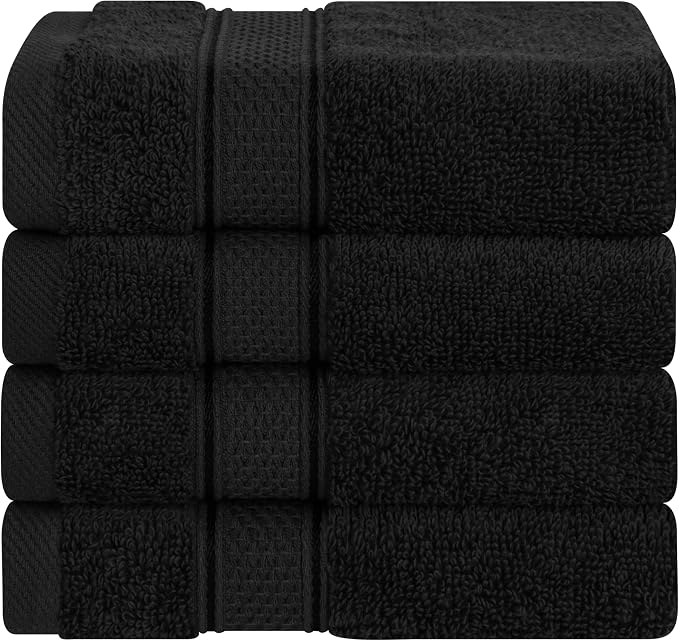 American Soft Linen Salem Washcloth Sets, 4 Piece Luxury 600 GSM 100% Cotton by AmericanSoftLinen