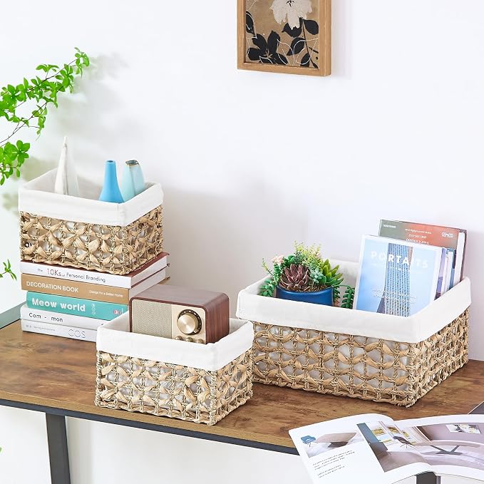 Vagusicc Wicker Basket, Large Wicker Storage Basket Bins - Image 4