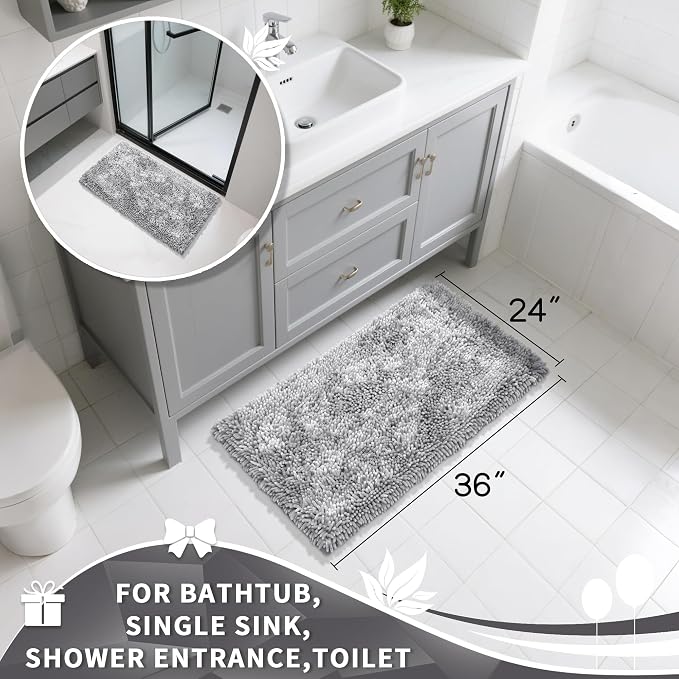 Yimobra Large Bathroom Rug Non Slip 36x24 Inch, Extra Thick Soft Absorbent - Image 2