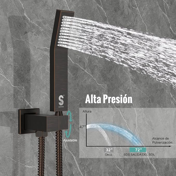 SR SUN RISE 8 Inches All Metal Bathtub Faucet Set Shower System - Image 5