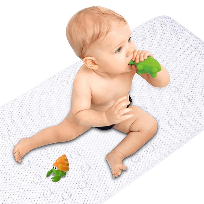 Bathtub Mat Non Slip Ivory 36” X 17” Shower Mat Soft Foam Bath Mats - Image 8