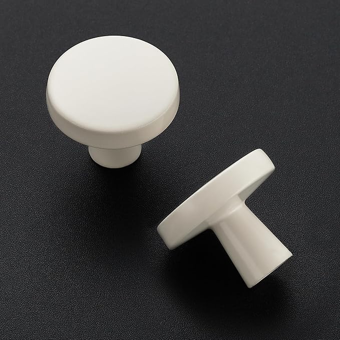 Ravinte 30 Pack Drawer Pulls 1-1/4 Inch Kitchen Cabinet Knobs White Solid Round - Image 2