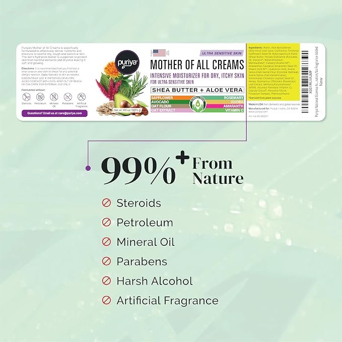 Puriya National Eczema Association Accepted Cream 4.5 oz, Dry Itchy Skin Relief - Image 4