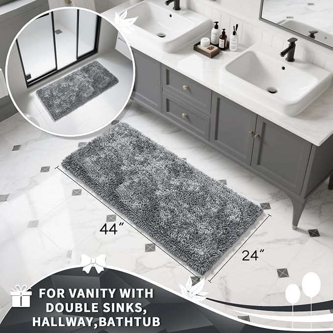 Yimobra Luxury Chenille Bathroom Rug Mat, Extra Soft and Absorbent Shaggy Bath - Image 5