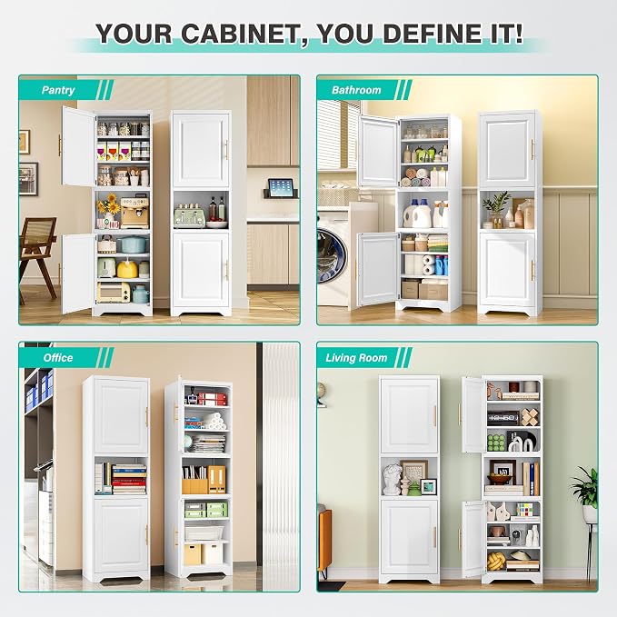 SISESOL 67" Tall Narrow Storage Cabinet - Image 5