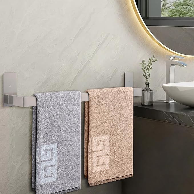 NearMoon Self Adhesive Bathroom Towel Bar, Stainless Steel Square Bath Wall - Image 7