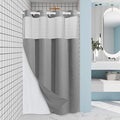 Grey Stall Shower Curtain and Liner Set by EUTXL