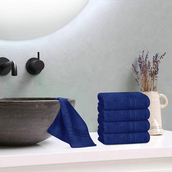 BOUTIQUO Ultra Soft Cotton Washcloths, Contains 12 Piece Face Cloths 12x12 inch - Image 4