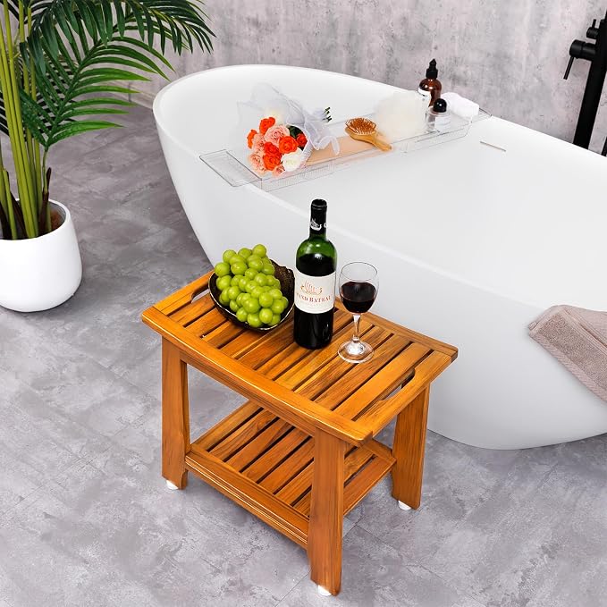 24" Large Teak Shower Bench - Image 2