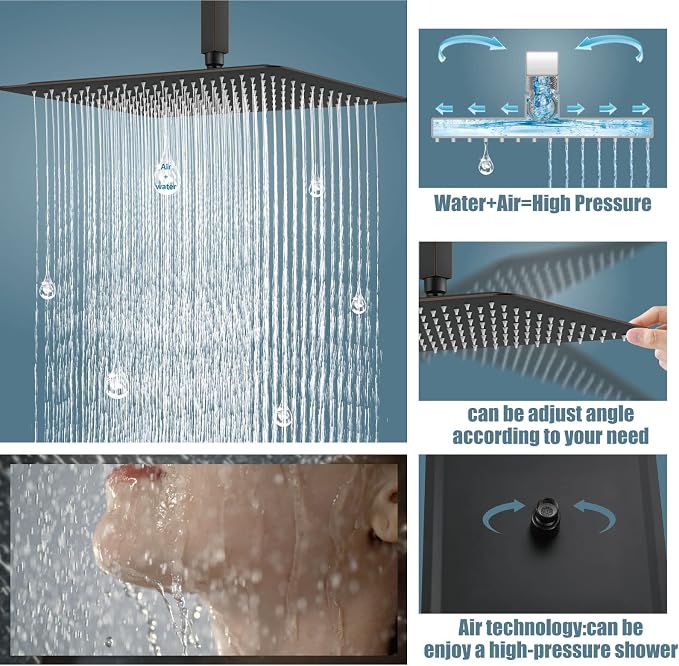 Aolemi Ceiling Mount Shower System Rain Shower Head - Image 3