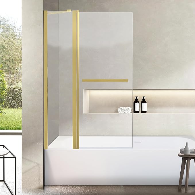Bathroom Pivot Tub Glass Door 36" W*55" H, Folding Bathtub Shower Door Screen by ExpertofShowerGlassDoor