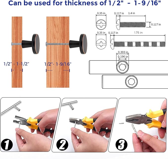 Ravinte 15 Pack Drawer Pulls 1-1/4 Inch Kitchen Cabinet Knobs Solid Round - Image 4