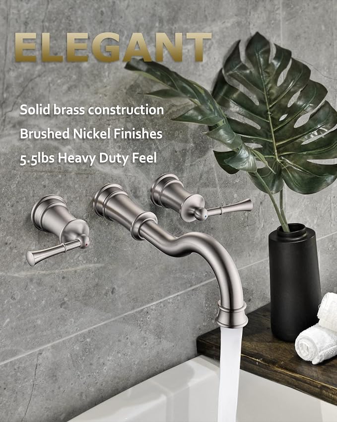 Roman Bathtub Faucet Wall Mount Widespread Tub Filler - Image 2