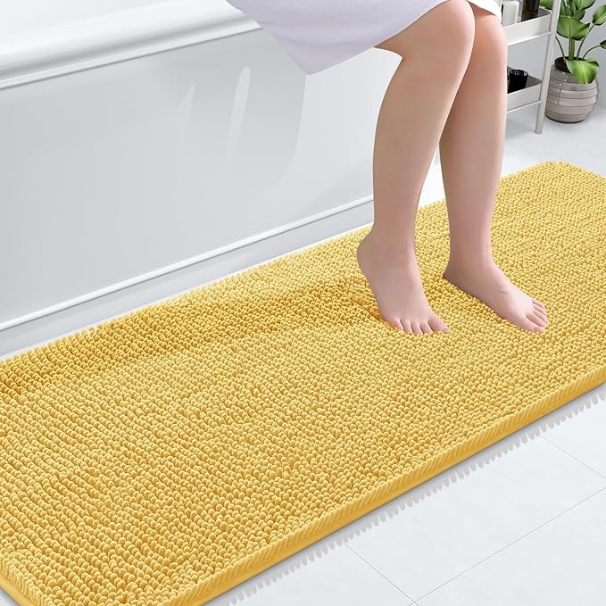 OLANLY Bathroom Rugs 70x24, Extra Soft Absorbent Chenille Bath Rugs, Rubber by OLANLY