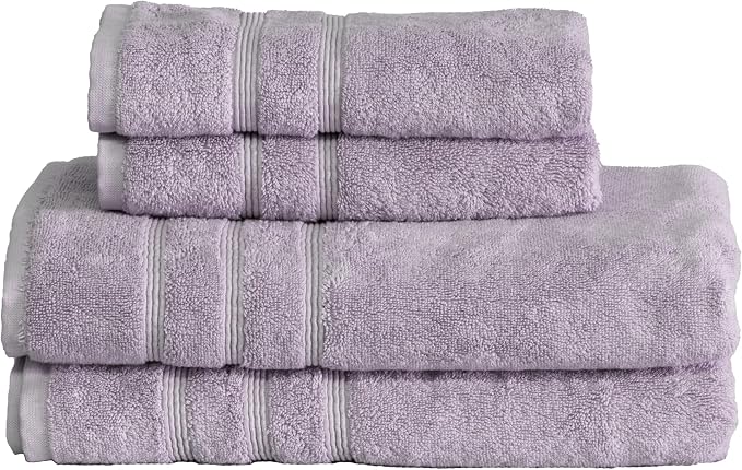 Mosobam Luxury Turkish 4pc Towel Set 30X58 16X30 Lavender Aura Oversize 700 GSM by Mosobam