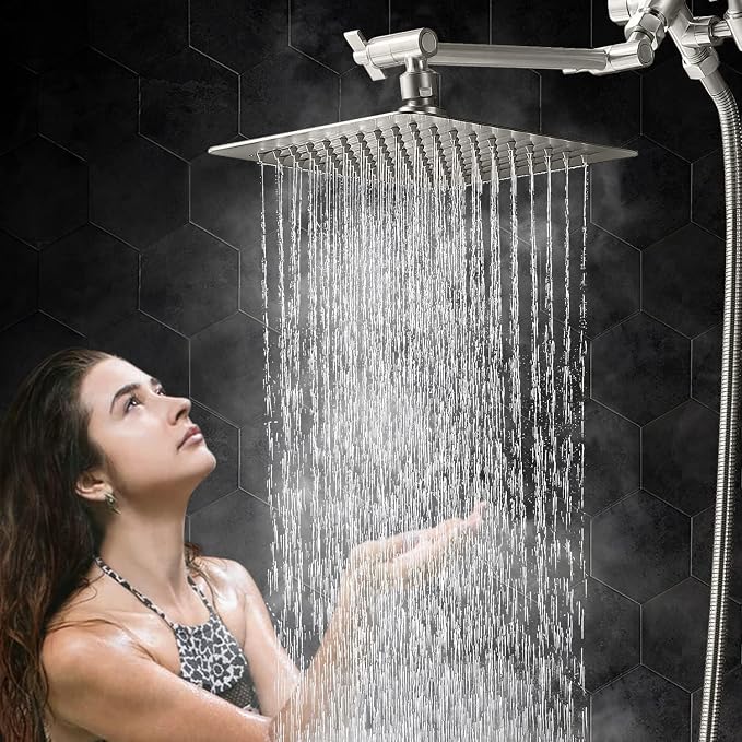G-Promise All Metal 8 Inch Dual Square Shower Head - Image 3