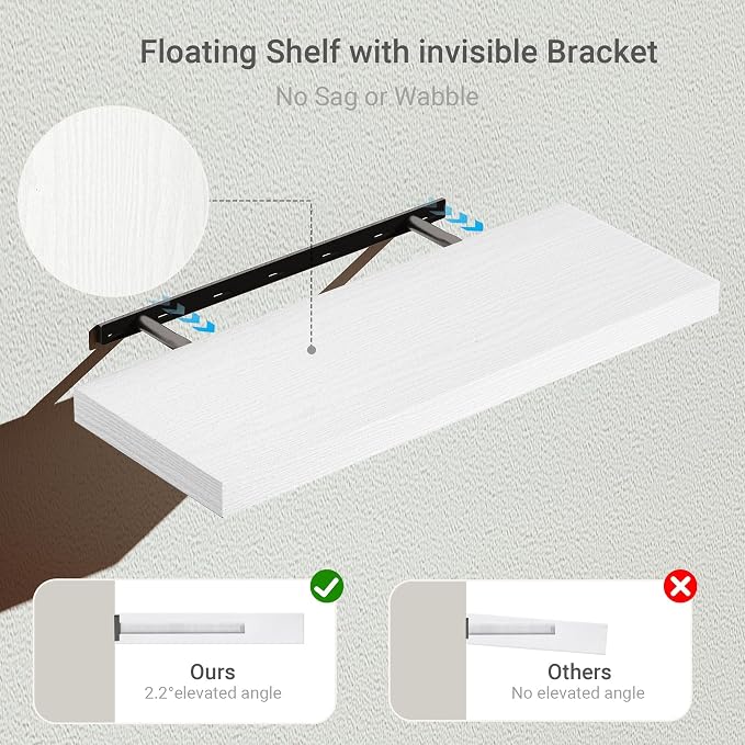 Vivelove Floating Shelves for Wall 24 inchs Long, 9.1” deep x 1.6” Wall Shelf - Image 3